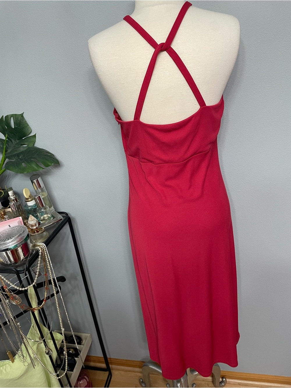 LOFT Strapless Halter-Loop Dress Raspberry size 12 - Picture 4 of 7